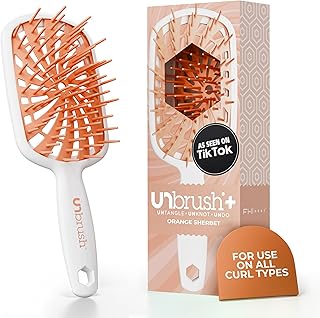 FHI Heat UNbrush Plus Curly Hair Detangling Brush – UltraFlex 84 Bristles for Wet & Dry Fragile Hair, Anti-Static Vented Design