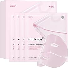 medicube Jelly Gel Mask with Salmon DNA PDRN - Pink Collagen Overnight Face Mask for Glass Glow Skin, Hydrating & Firming Hydrogel Mask, Pore Minimizing & Elasticity Boost, Korean Skincare, 4ea