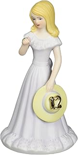 Enesco Growing Up Girls Blonde Age 12 Porcelain Figurine – 5.75” Collectible Home Décor Accent