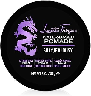 Billy Jealousy Lunatic Fringe Water-Based Pomade 3 oz – Strong Hold High Shine Men’s Hair Styling Product