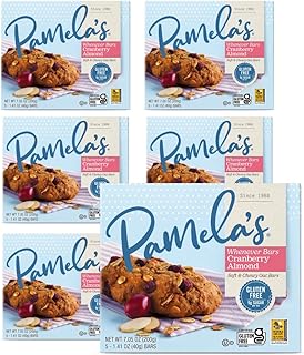 Pamela’s Products Gluten Free Whenever Bars – Cranberry Almond, 5 Count Boxes (Pack of 6), 7.05 oz