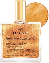 NUXE Huile Prodigieuse Shimmer - Multi-Purpose Dry Oil for Face, Body & Hair - Illuminating Golden Glow with Mineral Pearls, 98% Natural Origin Formula, Vegan, 3.3 fl oz