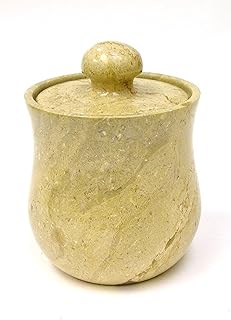 Nature Home Decor Sahara Beige Marble 7" Kitchen Canister – Modern Cookie Jar