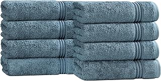 Superior Egyptian Cotton 8-Piece Hand Towel Set – Soft & Absorbent Quick Dry Towels (Sapphire)