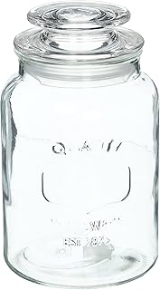 Clear Glass Round 43 oz Canister with Airtight Lid – Kitchen & Bathroom Storage Jar
