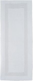 Bedford Home Reversible Long Bath Mat 60x24 Inch Plush Cotton Bathroom Runner Machine Washable for Bathroom Kitchen and Laundry Room White