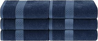 Superior 6-Piece Hand Towel Set, Bamboo Rayon & Cotton Blend, 16x30 Inches, Royal Blue – Ultra Soft, Absorbent & Durable for Bathroom, Spa, Gym & Kitchen