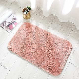 Soft Non-Slip Bathroom Rug Mat 50x80 cm – Absorbent Washable Shower Carpet | Quick-Dry Bath Mat for Bathroom, Entryway, Kitchen & Bathtub Area (Model J)