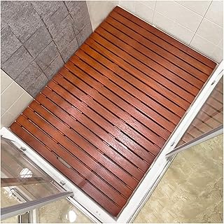 Bamboo Shower Bath Floor Mat 90x90cm (36x36in) – Non-Slip Wooden Bamboo Bathroom & Kitchen Mat for Home, Spa & Outdoor Use