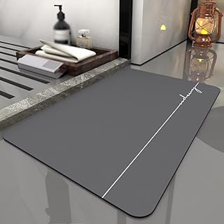 SHENGANG Quick Drying Bath Rug – Non-Slip Diatomite Bathroom Floor Mat, 50x70cm Tub Side Carpet for Bathroom & Kitchen Use