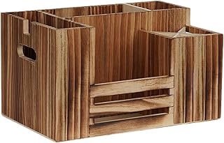 Multi-Compartment Kitchen Utensil Holder – Countertop Cutlery Organizer for Forks, Spoons, Chopsticks & Seasoning Bottles | Durable Storage Rack with Napkin Section for Home & Restaurant