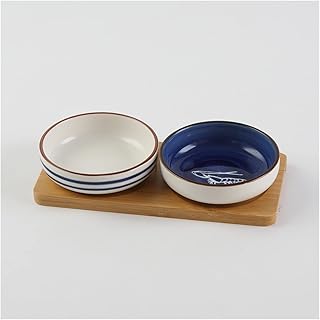 Ceramic Dip Sauce Dish Set with Tray – Porcelain Dipping Bowls & Snack Serving Plates | Elegant Kitchen Tableware for Sauces, Desserts & Appetizers (Color E)