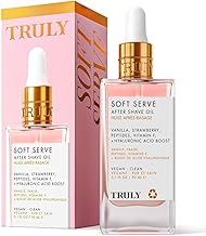 Truly Beauty Luxury After Shave Oil - Soothing & Hydrating Post-Shave Treatment, Prevents Ingrown Hair and Razor Burn with Peptides, Hyaluronic Acid & Strawberry, 3.1 fl oz