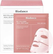 BIODANCE Bio-Collagen Real Deep Mask (16 Sheets) - Hydrating Overnight Hydrogel Mask for Glass Skin, Pore Minimizing & Firming, Collagen Face Mask for Fine Lines, Korean Skincare Bulk Pack, 34g x 16ea