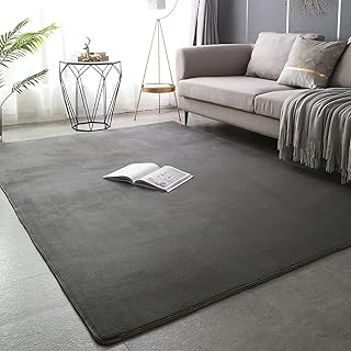 Gray Area Rug 90x150cm – Non-Slip Carpet for Living Room, Bedroom, Dining Room & Kitchen Floor Mat, Soft Decorative Home Rug