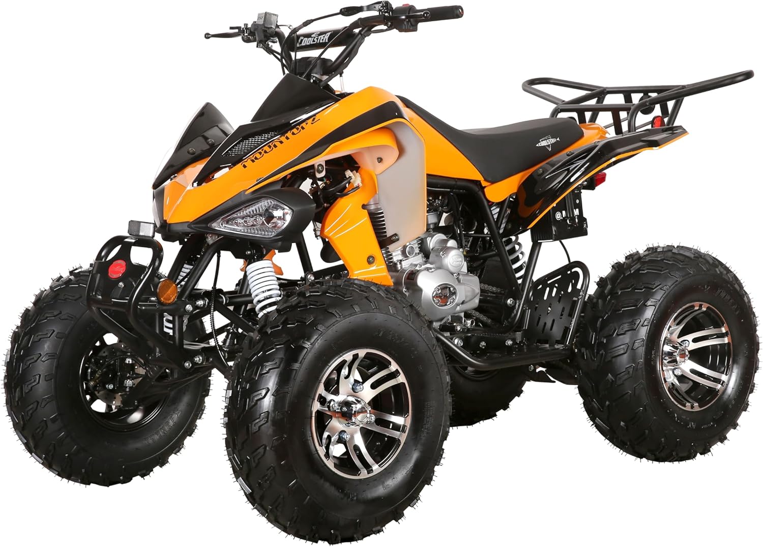 ATV for Adults, LED Light Utility ATV, Lightweight Off-Road Quad, Supports up to 200 lbs (Orange)