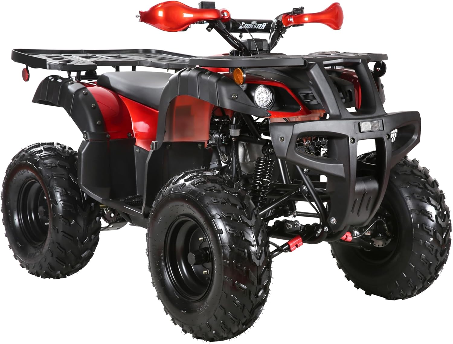 Coolster 170cc Gas ATV – 4-Stroke Mini Quad Bike with Front & Rear Disc Brakes, Speed Limiter & LED Lights, Max 10 mph, Supports up to 220 lbs – Red Youth 4 Wheeler