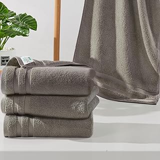 VOOVA & MOVAS 4 Piece Hand Towels 14x30 Inch 100% Cotton 480GSM Soft Absorbent Bathroom Kitchen Towels Brown