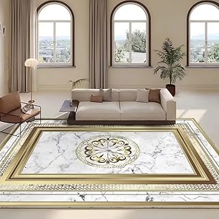 European Golden Kitchen Rug 4x6 Luxury Living Room Carpet Large Area Rug for Bedroom Sofa Dining Table Hotel and Home Decoration