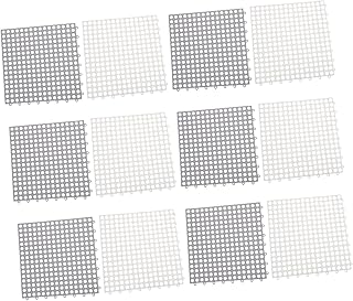 12pcs Non-Slip Bathroom Bath Mats Soft Absorbent Floor Cushions Grey Skid-Resistant Pads for Bathroom Kitchen Living Room Home Use