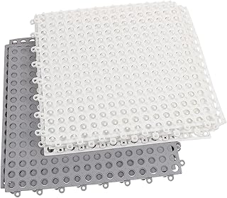 12pcs Interlocking Floor Mats Splicing Mats for Bathroom Kitchen Entryway | Flexible Washable Non-Slip Cushion Floor Tiles for Home Use
