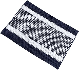 LIFKOME Non-Slip Kitchen Door Mat Wear-Resistant Floor Rug Navy Towel Pattern Safety Mat for Kitchen Entryway Home Use Stylish Durable Floor Protector