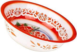 FOMIYES Vintage Enamel Wash Basin Retro Deep Kitchen Bowl for Dough Making Fruit Storage Food Prep Home Kitchen Household Basin