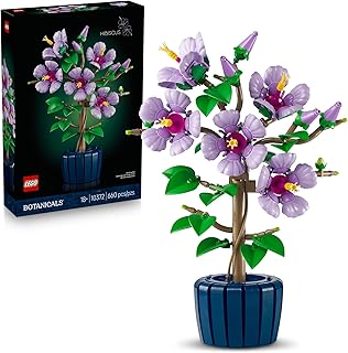 LEGO Botanicals Hibiscus Flower 10372 – Artificial Flower Building Set for Adults 18+, Home & Office Decor, 660 Pieces, Nature-Inspired Display Gift Idea
