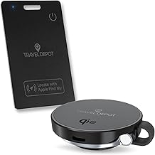 TRAVEL DEPOT 2-in-1 MagSafe Wireless Charger & Wallet Tracker Bundle 15W Qi-Certified Charging Puck for iPhone AirPods Apple Watch Apple MFi Certified Wallet Finder Black