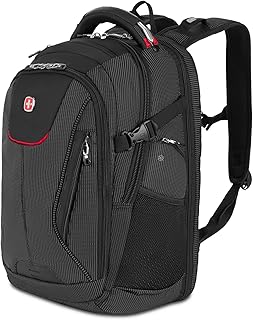 SwissGear Travel Tech Elite Laptop Backpack TSA Friendly 16 Inch Laptop Backpack with USB Port Shoe Compartment Organizer Pockets Black Dot