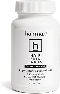 HairMax Hair Growth Supplement with Biotin, MSM & DHT Blocker – Supports Stronger, Thicker Hair (60 Capsules)