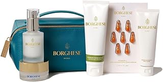 Borghese Italian Recipe Travel Set - 5-Piece Luxury Skincare Collection - Includes Fango Mud Mask, Moisture Serum, Cleanser, Moisturizer and Brightening Capsules - Italian Spa Experience