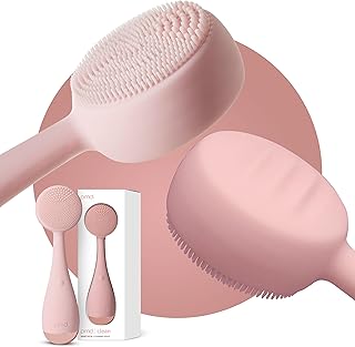 PMD Beauty Clean Acne & Redvolution Electric Facial Cleansing Brush – Silicone Smart Skincare Device with Red & Blue LED Therapy Anti-Aging Massager